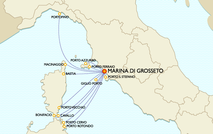 Porto della Maremma by boat